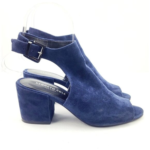 Kenneth Cole Blue Suede Block‎ Heeled Sandal - Size 6.5 - Picture 4 of 8